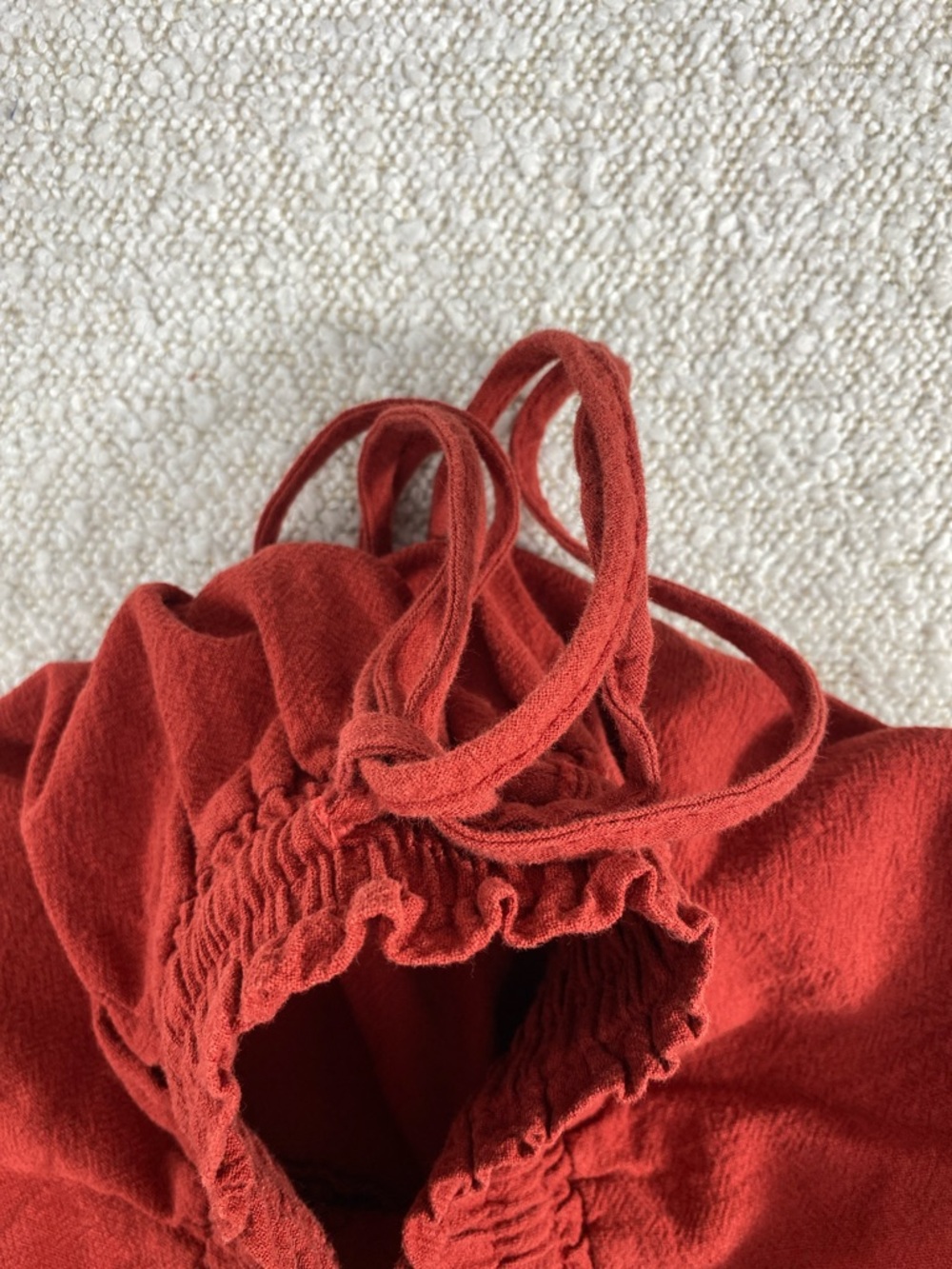 Women’s dark Red Tiered Drawstring Skirt. - Picture 14 of 15